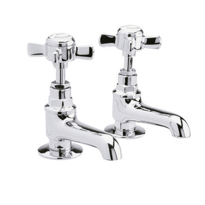 Balterley Hanchurch Traditional Crosshead Basin Taps - Chrome