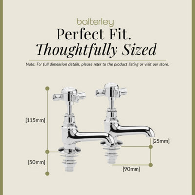 Balterley Hanchurch Traditional Crosshead Basin Taps - Chrome