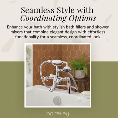 Balterley Hanchurch Traditional Crosshead Basin Taps - Chrome