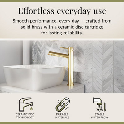 Balterley Nova Modern Bathroom High-Rise Mono Basin Mixer Tap for ...