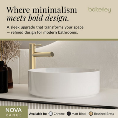 Balterley Nova Modern Bathroom High-Rise Mono Basin Mixer Tap for ...