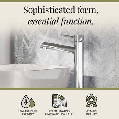 Balterley Nova Modern Bathroom High-Rise Mono Basin Mixer Tap for ...