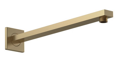Balterley Rectangular Wall Mount Shower Arm - 360mm - Brushed Brass