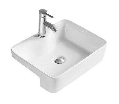 Balterley Semi Recessed Basin - gloss white- 480mm