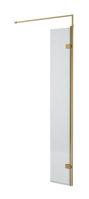 Balterley Shebdon 8mm Fluted Toughened Safety Glass Hinged Return ...