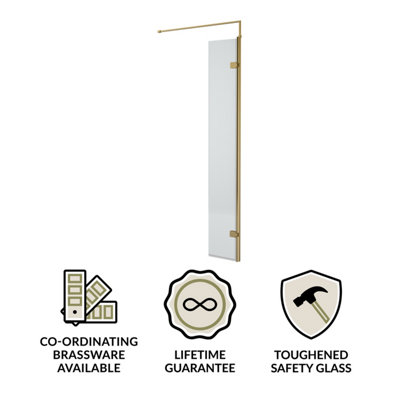 Balterley Shebdon 8mm Fluted Toughened Safety Glass Hinged Return ...
