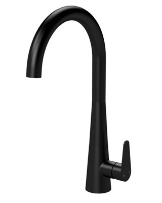 Balterley Situla Kitchen Mono Mixer Tap, 398mm Single Lever Matt Black