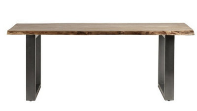 Baltic Live Edge Dining Table - Metal/Acacia Solid Wood - L90 x W200 x H76 cm