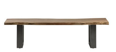 Baltic Live Edge Large Bench - Metal/Acacia Solid Wood - L40 x W175 x H45 cm