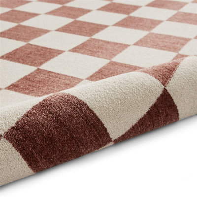 Baltimore 66618 Checkerboard Geometric Modern Rugs in Plum Purple ...