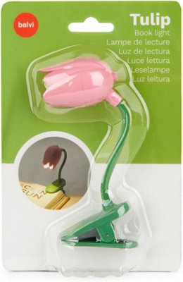 フローライト　ハッピーセット Balvi Reading Light Tulip Pink Flexible Lamp with Tulip Shape Clip