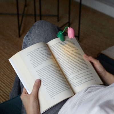 Balvi Reading Light Tulip Pink Flexible Lamp with Tulip Shape Clip