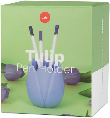 Balvi Tulip Pen Holder Lilac Original Design Tulip Shape Plastic