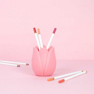 Balvi Tulip Pen Holder Pink Original Design Tulip Shape Plastic