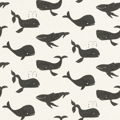 Bambino XVIII Whales Wallpaper Black Rasch 531503