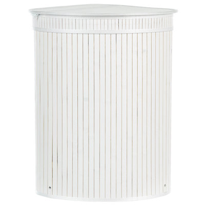 Bamboo Basket with Lid White BADULLA