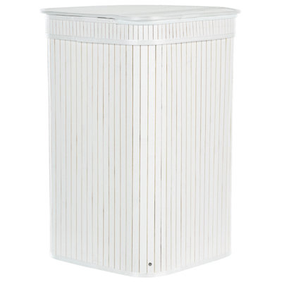 Bamboo Basket with Lid White BADULLA