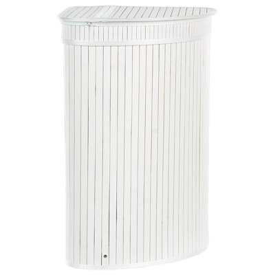 Bamboo Basket with Lid White BADULLA