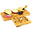 Bamboo Cheese Board Wood Serving Platter Set