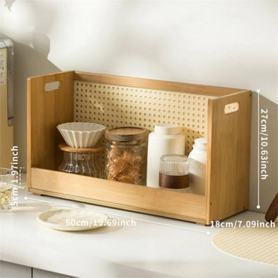 Bamboo Coffee Tea Cup Holder Jar Rack Desktop Storage Stand Stackable 35cm