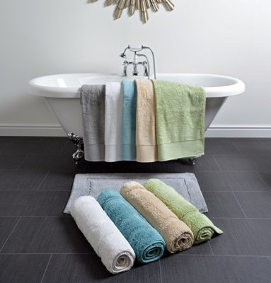 Bamboo Cotton Non-Slip Bath Mat - Duckegg - 3