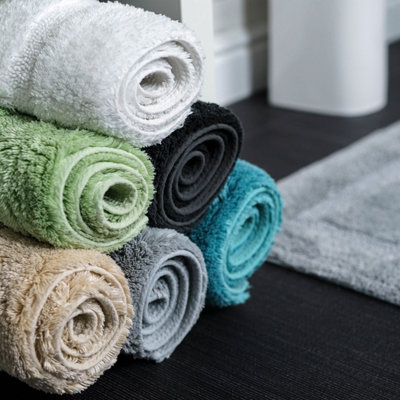 Bamboo Cotton Non-Slip Bath Mat - Duckegg - 4