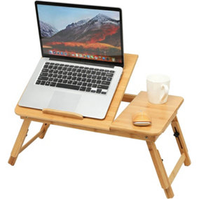 Bamboo Folding Laptop Stand Adjustable Angle Bed Breakfast Tray Table Macbook PC