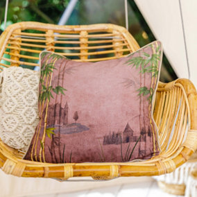 Bamboo Folly Rose Dawn/Pink 43X43Cm Piped Poly Filled Cushion