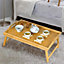 Bamboo Food Serving TV Tray with Handles Portble and Folding Legs Dinner Breakfast Lap Table Mat