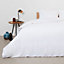 Bamboo & French Linen Complete Bedding Set Coconut White UK Double