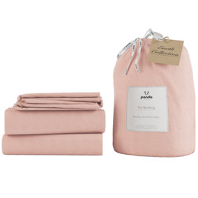 Bamboo & French Linen Complete Bedding Set Himalayan Pink Super King