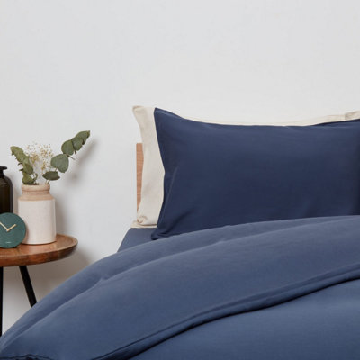 Bamboo & French Linen Complete Bedding Set Midnight Navy UK Single