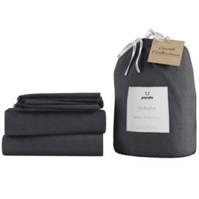 Bamboo & French Linen Complete Bedding Set Slate Grey