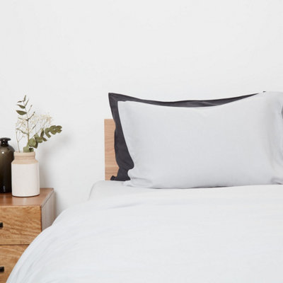 Bamboo & French Linen Pillowcases Silver Lining Grey