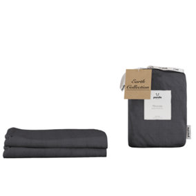 Bamboo & French Linen Pillowcases Slate Grey