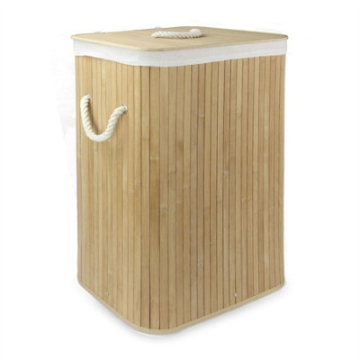 Bamboo Laundry Hamper Basket M&W