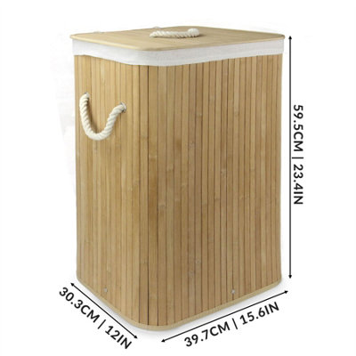 Bamboo Laundry Hamper Basket M&W - 3