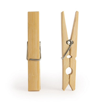 Bamboo Laundry Pegs Pack of 100 Pukkr - 3