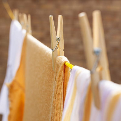 Bamboo Pegs Pack of 100 Wooden Clothes Pegs for Washing Line 7.2cm ...