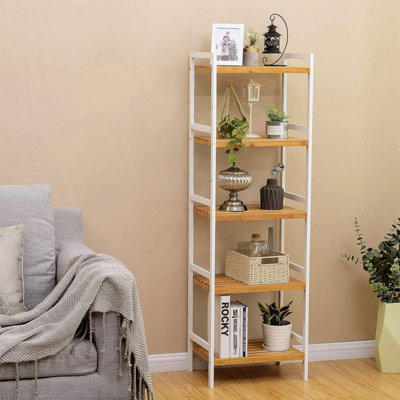 Bamboo Shelf, Kitchen Shelf, Bathroom Shelf, Bookshelf, Stand Shelf with 5 Shelves 45 x 31.5 x 142 cm, Ideal for Bathroom, Kitchen