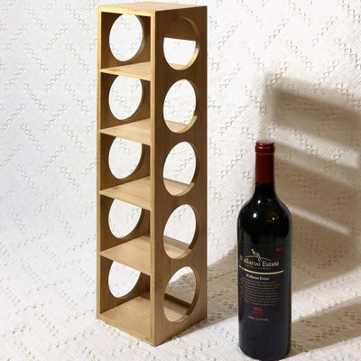 JEAREY Essential Bar Cabinet with Wine Rack and Drawer Brown