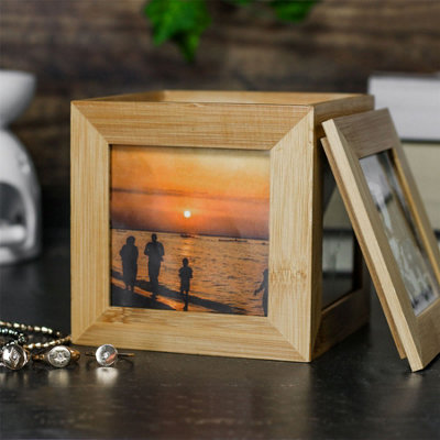 Bamboo Storage Box and Photo Cube - M&W - 4