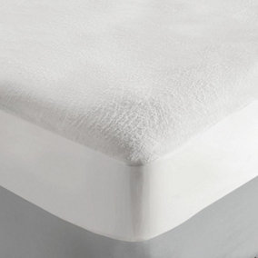 Bamboo Terry Waterproof Mattress Protector - Antibacterial Hypoallergenic Odour Resistant Bed Cover - Size Double, 135 x 190cm