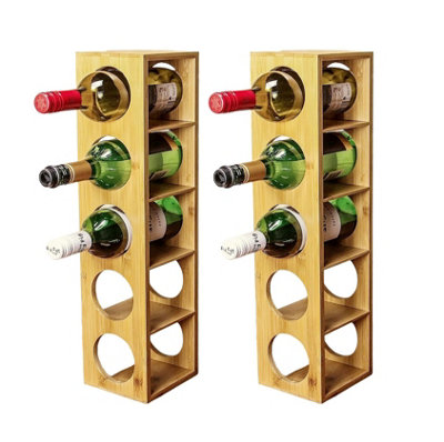 Bamboo Wine Rack 5 Bottle Organiser Wine Racks Free Standing Counter ...