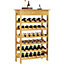 Bamboo Wine Rack with Drawer, 6-Tier 35 Bottles Storage Display Shelves for Home