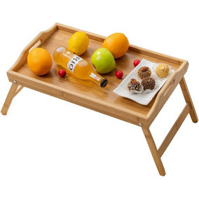 Bamboo Wood Serving Tray Table
