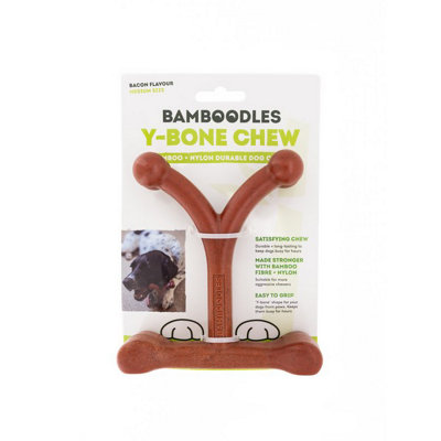 Bamboodles Y Bone Bacon Flavour Chew Toy For Dogs