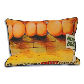 Bamforth Nudist Beach Novelty Piped Feather Filled Cushion