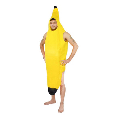 Banana Bananaman Fancy Dress Costume Sleeveless Jumpsuit Ideal for Stag Night Fun
