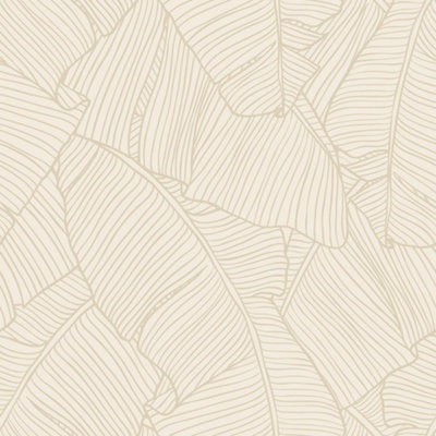 Banana Leaf Wallpaper In Mushroom And Cream